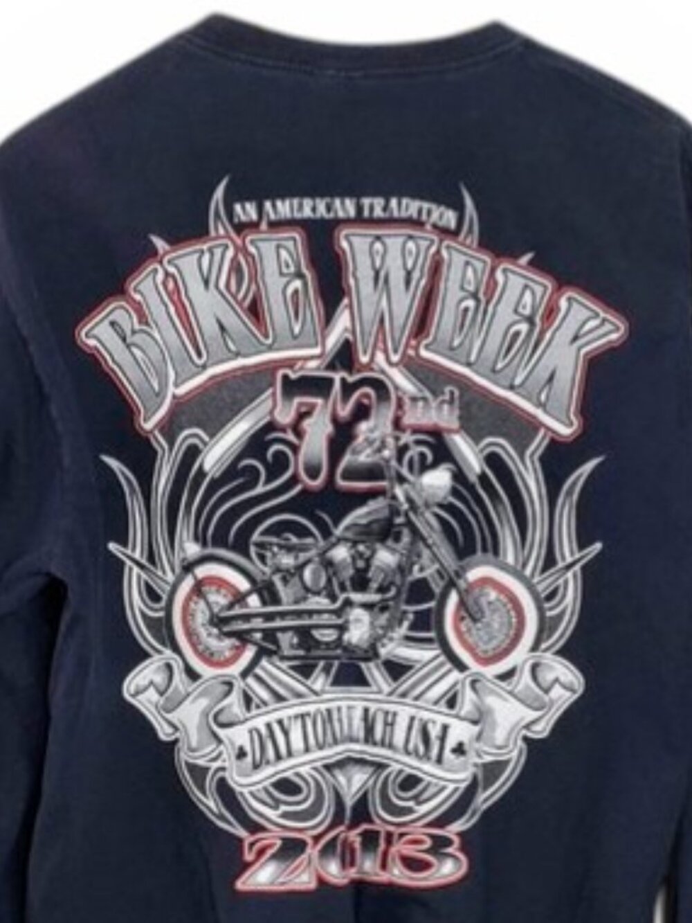 Daytona Beach Bike Week 2013‎ Long Sleeve Tee Shirt Men Biker Flames Chopper L